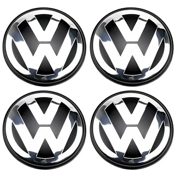 4-pack Volkswagen Wheel Hub Caps - Wheel Logo 56mm Silver