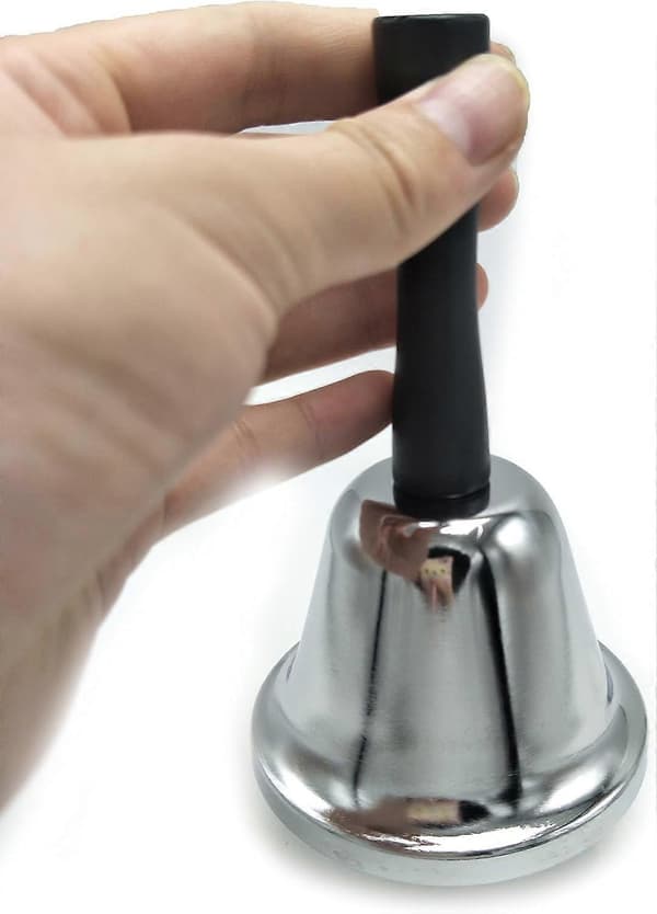 Metall Te Handklocka, Guldpläterad Handhållen Hög Samtalsservice Klocka Larm 130*73cm (SILVER)