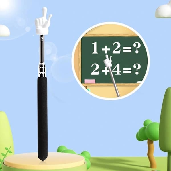 Mini Telescopic Teacher Pointer - Telescopic Classroom Finger Pointer, Black, One Size Fits All