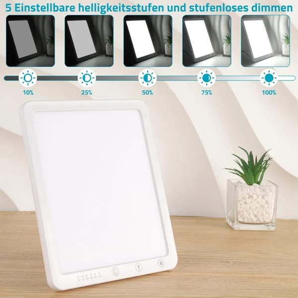 Daylight Lamp 10000 Lux, Light Therapy Lamp with Adjustable Light Colors, Brightness and Timer Settings, Light Therapy Lamp