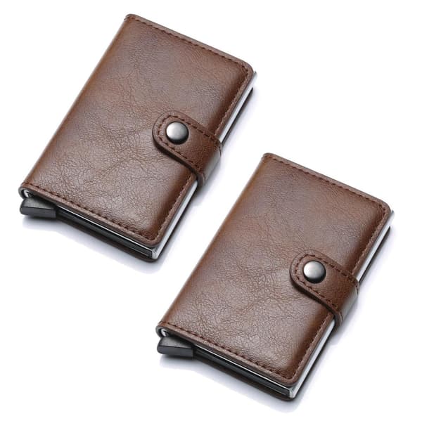 2 x RFID Card Holder Slides Forward 6 Cards with Jacket and Bill Compartment_Special Gift