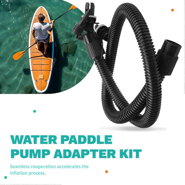 Paddle Board Pumpe Adapter Sæt 1 Pumpeslange 6 Luftdyser Paddle Board Tilbehør til Oppustelige Både Flåder Kajak Flydere Black