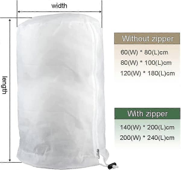 Frostskyddspåsar för växter, återanvändbara växtskyddspåsar med dragsko, trädgårdsfleece påsar vinter White_Special Gift