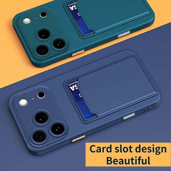 Kontrastfarget Knapp TPU Telefondeksel For iPhone 17 Pro (Mørkeblå, For iPhone 17 Pro)
