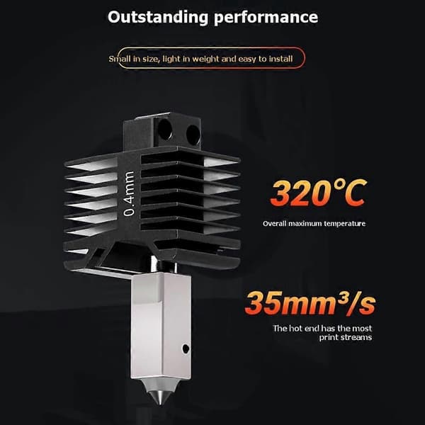 Hotend-sett for Bambu Lab X1/P1 Herdet stålmunnstykke for Bambu Lab Oppgradert Hotend-sett for Bambu 3D-printer Hotend B