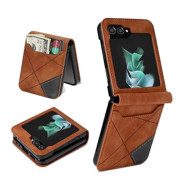 For Samsung Galaxy Z Flip 6 Shockproof Card Holder Case with Hinge (Black)