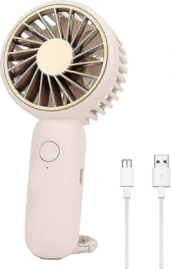 Hvid Mini USB Håndholdt Ventilator - 3 Hastigheder - Bærbar