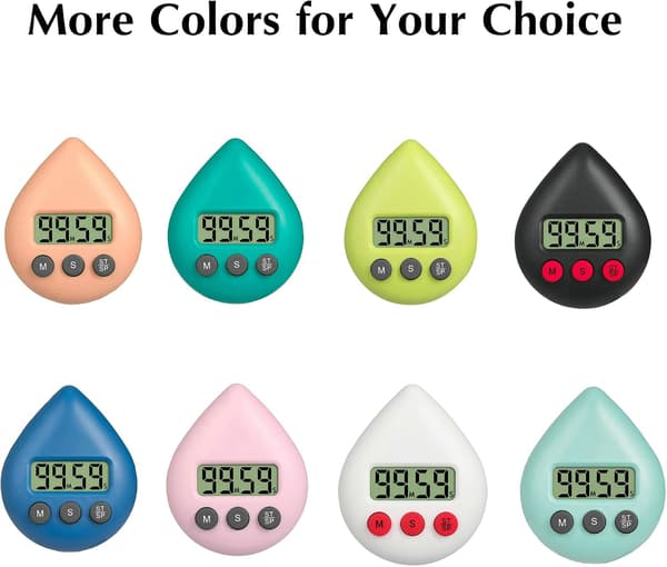 Silent, Non-Ticking Battery Operated Shower Timer, Waterproof Digital Timer, Small Cute Timer with Sweet (Blue)
