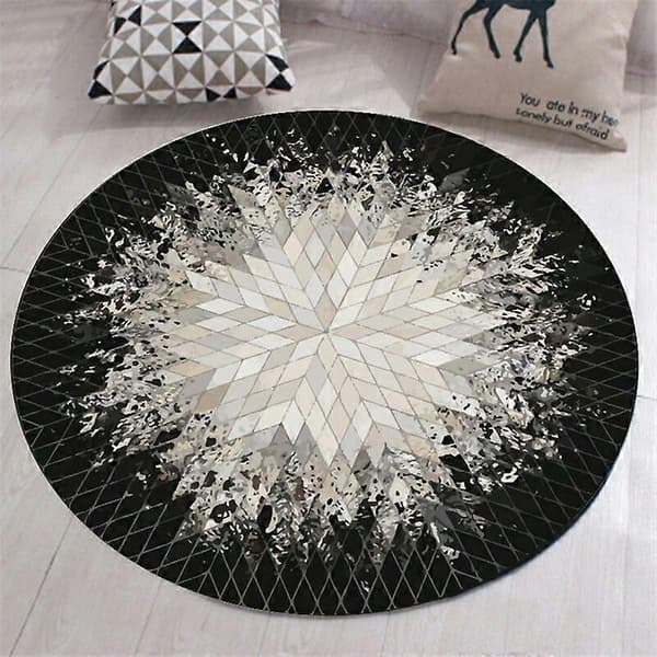 Rund baderomsmatte, sklisikker sittepute, vaskbar (diameter 40 cm)