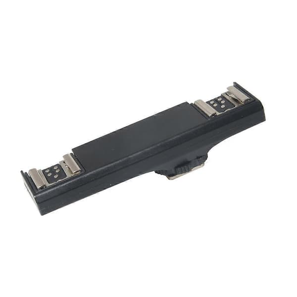 Videokamera Hot Shoe Splitter Dobbelt Cold Shoe Mount Adapter til spejlreflekskamera Black