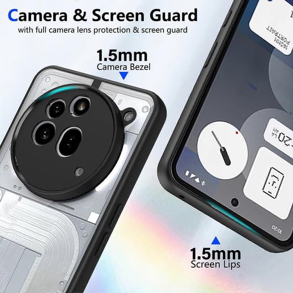 Mat PC Hudfølelse Stødsikkert Telefoncover (Sort, Til Nothing Phone 3a Pro)