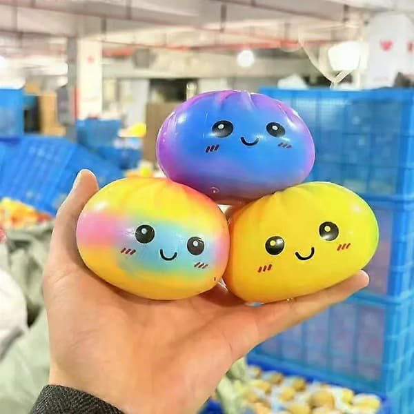 Dumplings Squishy, Glitter Dumpling Squishy, Mykeste Dumplings med Dampboks, Tilfeldig Farge, Ikke-Spiselig A