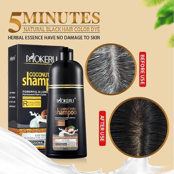 Hårfarveshampoo til kvinder og mænd Hårfarveshampoo Hårfarvning på få minutter Light brown