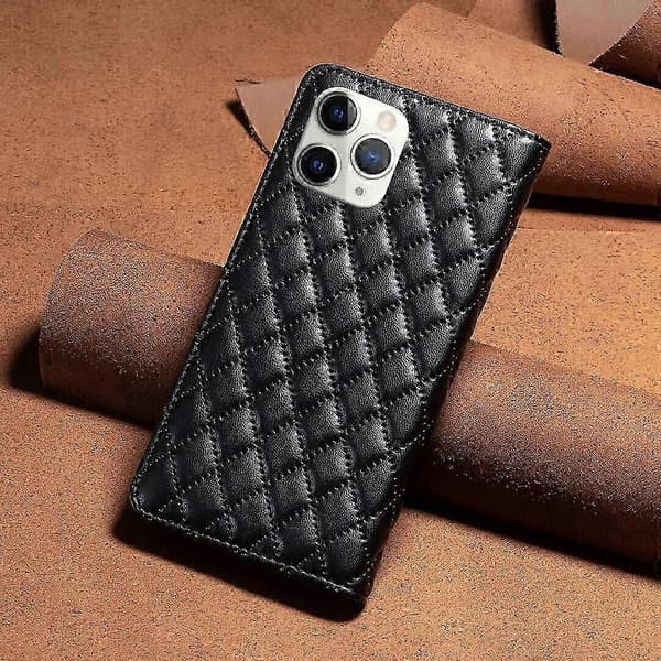Fodral för iPhone 11 Pro PU Läder Magnetlås Flip Folio Skyddande Fodralhållare (Svart)