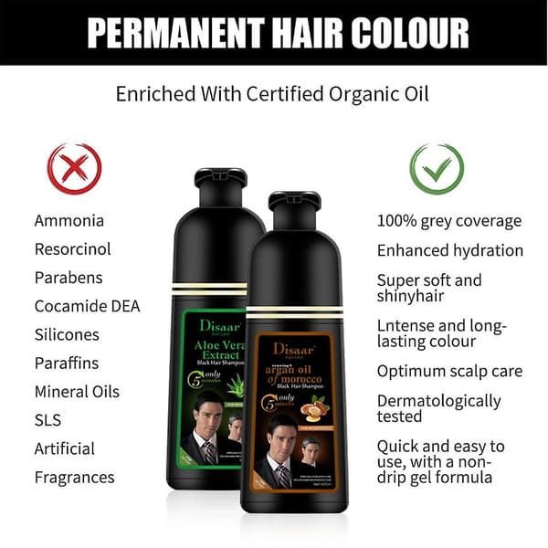 Hurtig hårfarve sort shampoo hårfarve shampoo til at dække gråt hvidt hår_gave