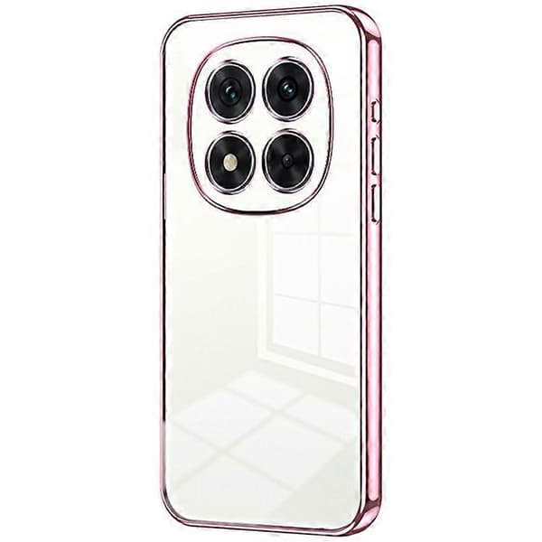 Compatible Case for Xiaomi Redmi Note 14 Pro 5G, Electroplated Frame, Soft TPU Phone Cover (Pink)