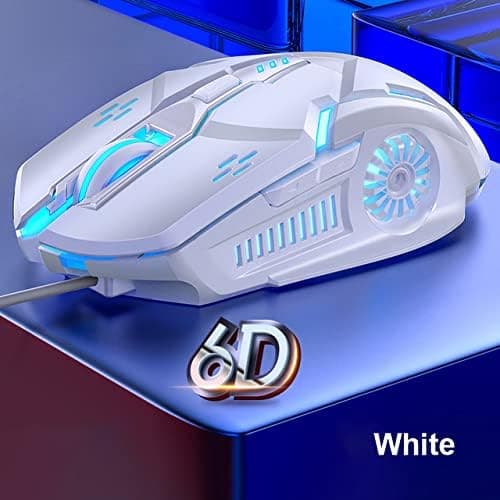 Silver Eagle G5 Silent Wired Mouse Six Buttons Light Game USB Wired Gaming Mouse Office Game Light Mouse (White)