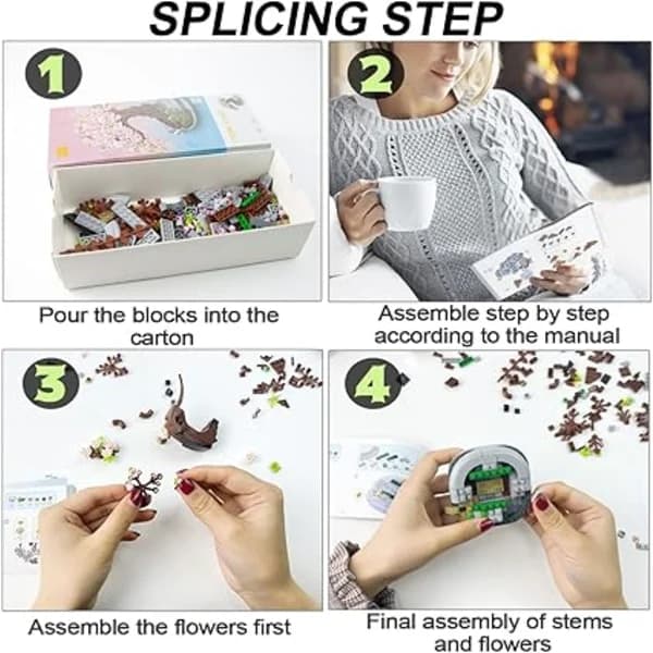 1 pc Mini Sakura Bonsai Tree Building Kit, Cherry Blossom