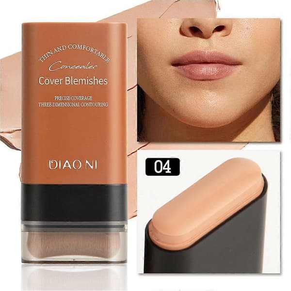 Portable Moisturizing Concealer Stick 20g, Natural Coverage Long-lasting Hydration, for Multiple Skin Tones (Dark Wheat)