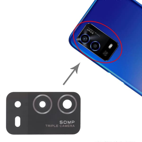 Til OPPO A55 4G 10 stk. bagkameraobjektiv