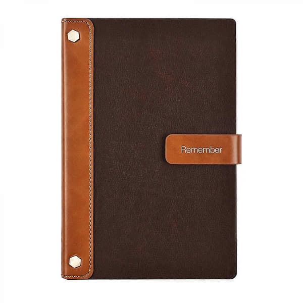 Business Notesbog A5 Spænde Notesblok (Design) PU Læder Hardcover Notesblok, Journal, Dagbog Gave
