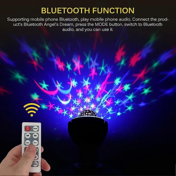 Bluetooth White Noise Nattlys Sovekomfortmaskin Stjernehimmel Havprojektorlys Ny