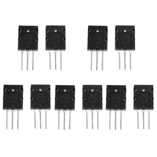 5 Par Sort 2SA1943 2SC5200 Højtydende Matchede Audio Transistorer