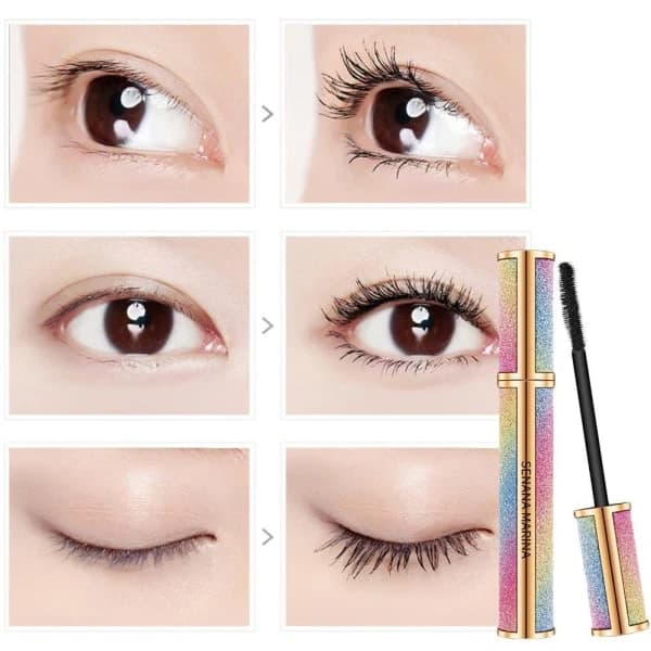 Galaxy Mascara 4D Silkefiber Vipper Tykk Forlengelse Beste Vann