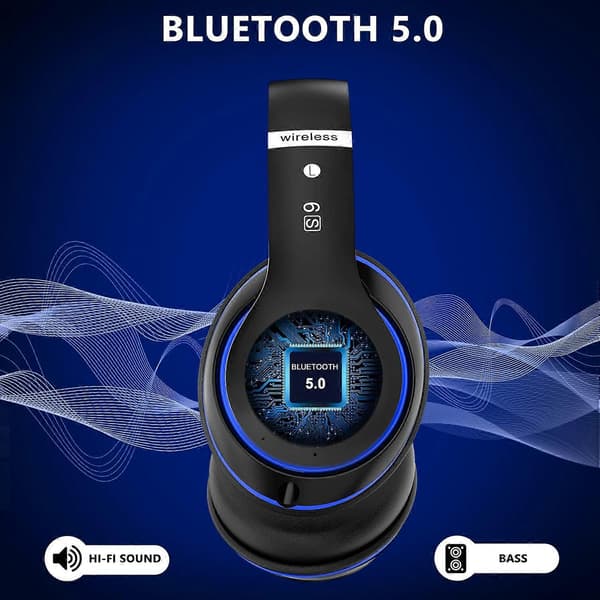 Trådlöst headset vikbara Bluetooth-hörlurar över örat 40 timmars speltid_Särskilda gåvor