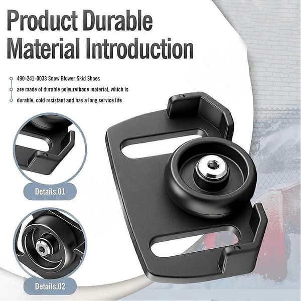490-241-0038 Universal Roller Skid Snöslungaskor Snöslungamedar med hårdvara för MTD Cub Cadet Black