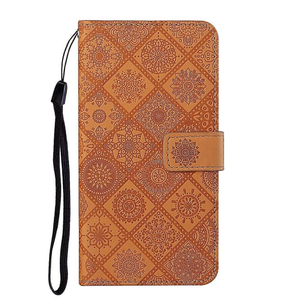 (New) For Samsung Galaxy A23 Ethnic Style Embossed Pattern Leather Phone Case (Brown)