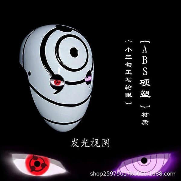 Lysende Sharingan Cosplay Rekvisitter Obito Hjelm Maske_Kvalitetsgaver