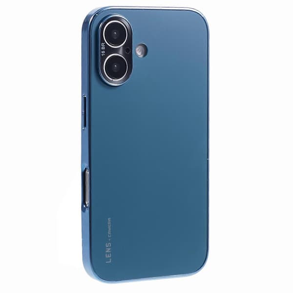 For iPhone 16 Case Acrylic+TPU+Metal Anti-Scratch Phone Cover with Electroplated Frame (Style B)