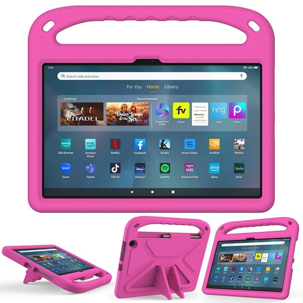Håndtag EVA Tablet Cover til Kindle Fire Max 11 (Rosaguld)