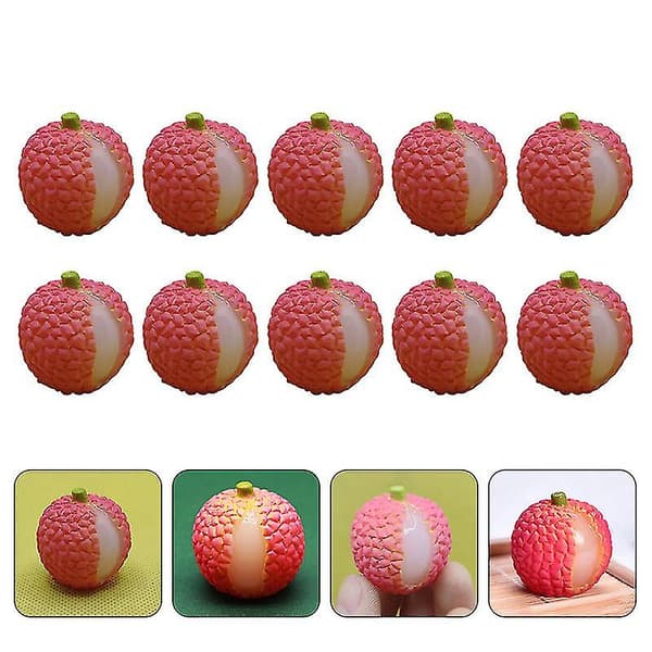 8 stk. simulerte litchi-ornamenter_Spesielle gaver