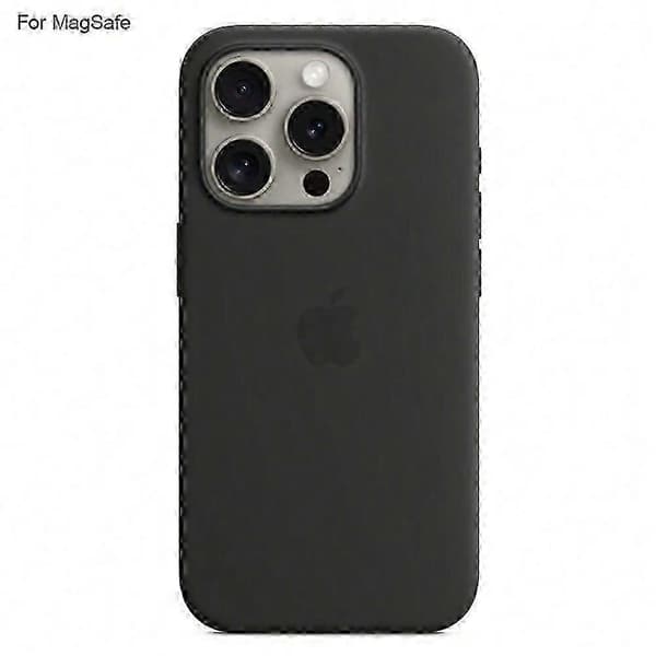Shockproof Protective Case for iPhone 14 Pro Mobile Phone with MagSafe Liquid Silicone Shell Accessory (Black)