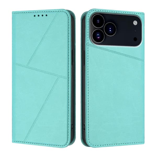 Compatible Wallet Case for iPhone 17 Pro Max with Magnetic Closure, Leather Case with Stand (Light Blue)