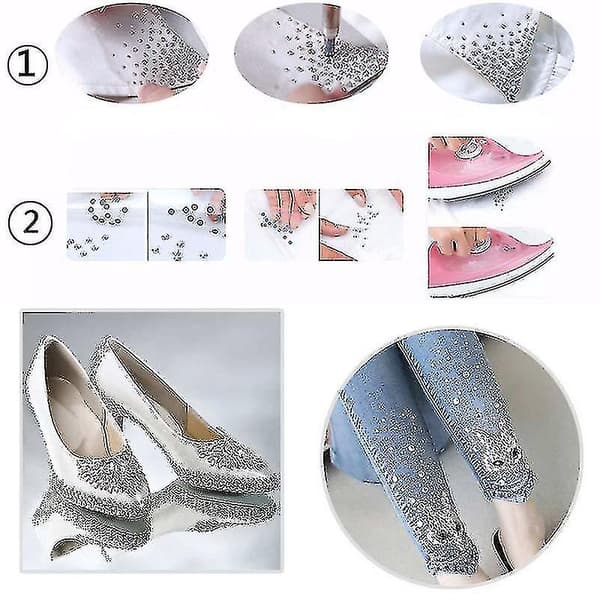 3000 st AB Strass Hot Fix Kristaller Blandad Storlek Flatback Strass Z