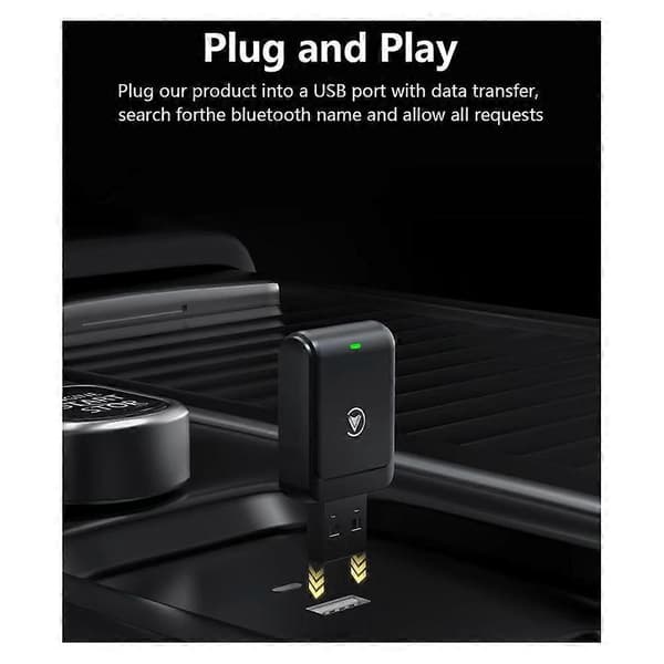 Bärbar Smart Box för bil, Android Auto Carplay-modul, 2-i-1 trådlös Carplay-box Black