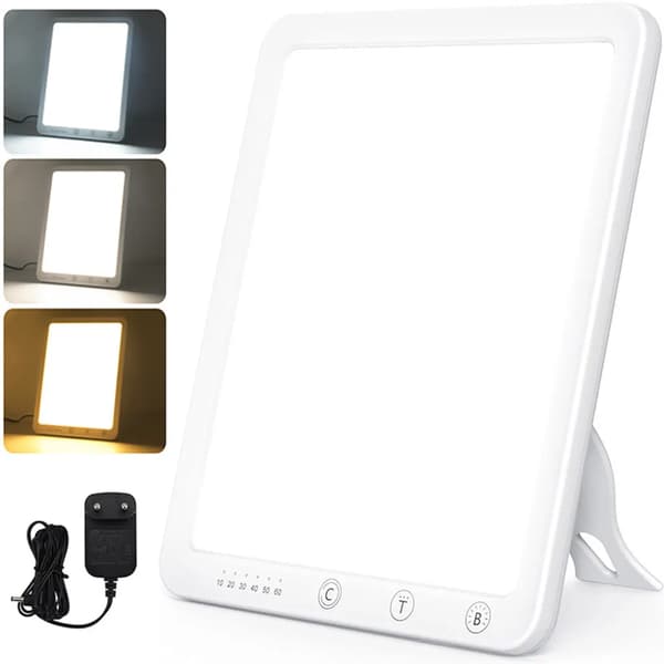 Daylight Lamp 10000 Lux, Light Therapy Lamp with Adjustable Light Colors, Brightness and Timer Settings, Light Therapy Lamp