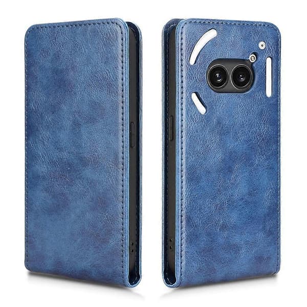 (Ny) Magnetisk vertikal flip-etui i læder (Til Nothing Phone 2a)