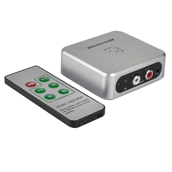 Musikkdigitaliserer lydopptakerboks konverterer gammel analog musikk til MP3 støtter USB-stasjon eller SD-kort silver