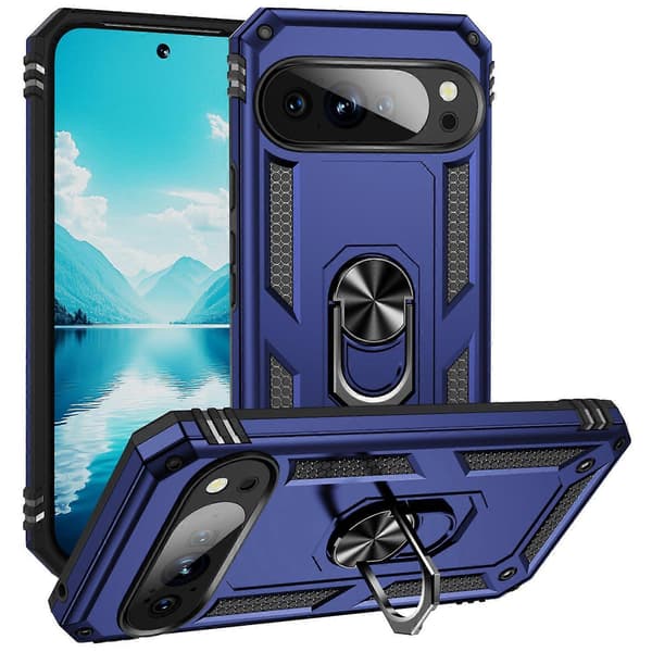 Case for Google Pixel 10/10 Pro PC+TPU Phone Case with Stand (Blue)