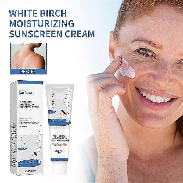 3X 50ml Birch Sap Moisturizing Sunscreen Spf50+ Refreshing Non-Sticky Facial Isolation Sunscreen