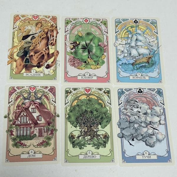 Romantiske Lenormand Oracle-kort russisk versjon 37 kort Light Grey