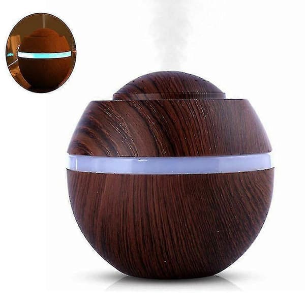 Feiliandajj 500ml Mini Luftfugter Ultralyd Diffuser Trækorn Aromaterapi Le Luftfugter Duftlampe Led Med 7 Farver Free-spa Til Yoga S
