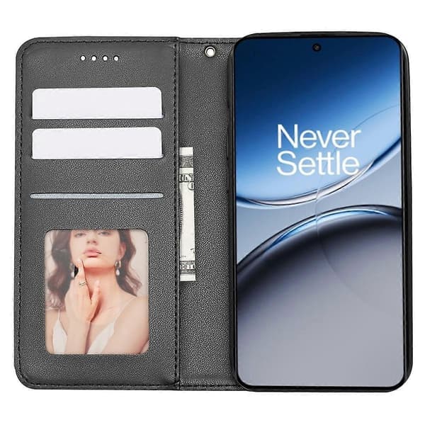 Wallet Case for OnePlus Nord 4, Strong Magnetic Checkered Pattern Embossed Leather Flip Case (Style A)
