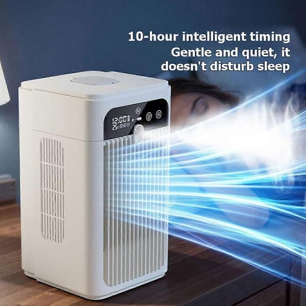 Køler Desktop Aircondition Ventilator Kølespray Intelligent Timing Lille Ventilator Lydløs Husholdnings Udendørs Køleventilator White