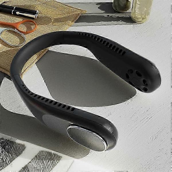 F60 Bærbar USB Halsventilator Bladløs Mini Køleventilator til Sommer Personlig Køler Black