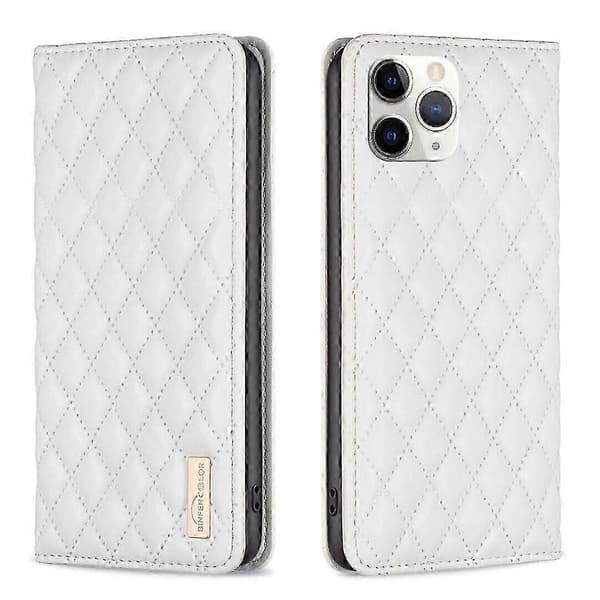 Case for iPhone 11 Pro PU Leather Magnetic Closure Flip Folio Protective Case Holder (White)